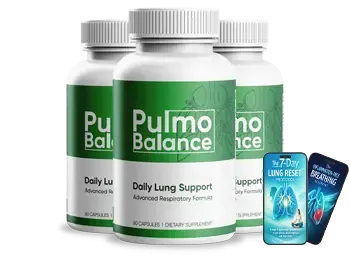 Pulmo Balance daily lung support, 3 bottles with free bonus guides
